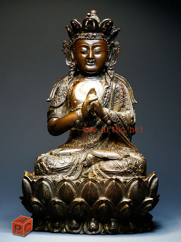 A Precious Brass Figure of Vairochana
