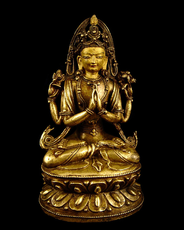 Brass Figure of Sadaksari Lokitesvara