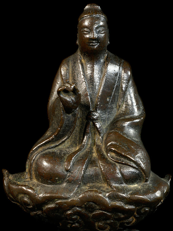 An Unusual Bronze Figure of Daoist Deity(Solid Cast)