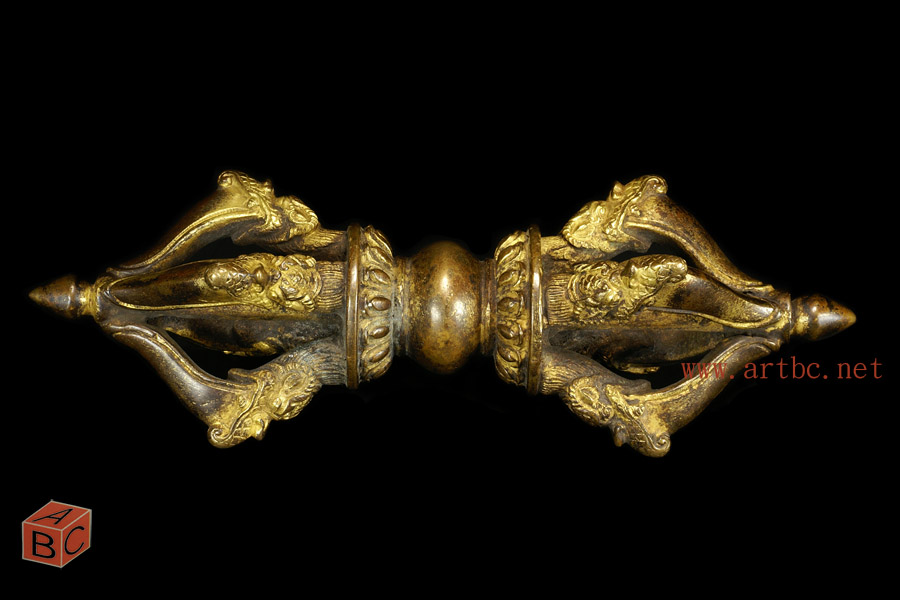 A Fine and Rare Gilt Brass Vajra