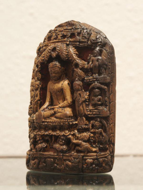 Stone stele of Buddha depicting eight scenes from the life of Buddha