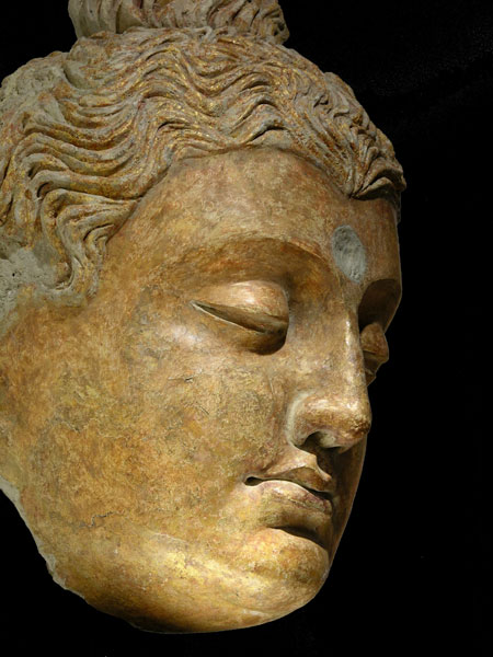 Gilt Stucco Head of Buddha