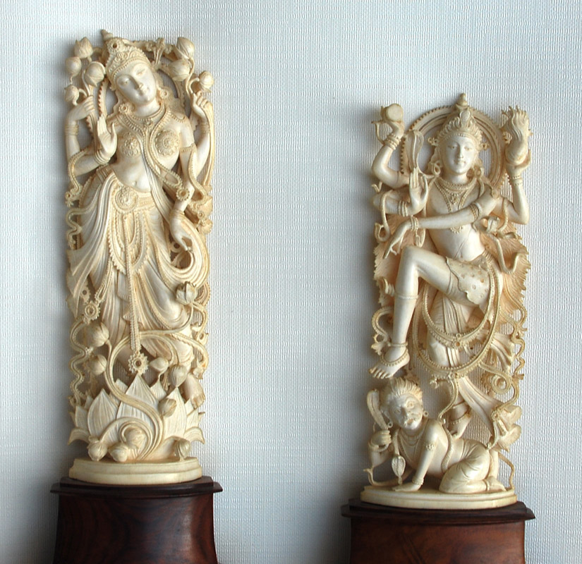Pair of Indian Ivory: Shiva & Parvati