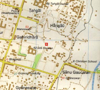 Detail map of find spot of Jaya Varma sculpture
