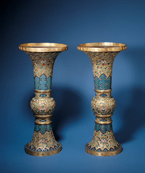 A pair of gu form vases