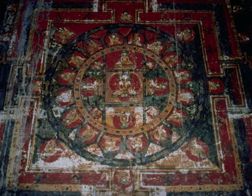 Detail of a mandala in one of the rooftop lhakhangs