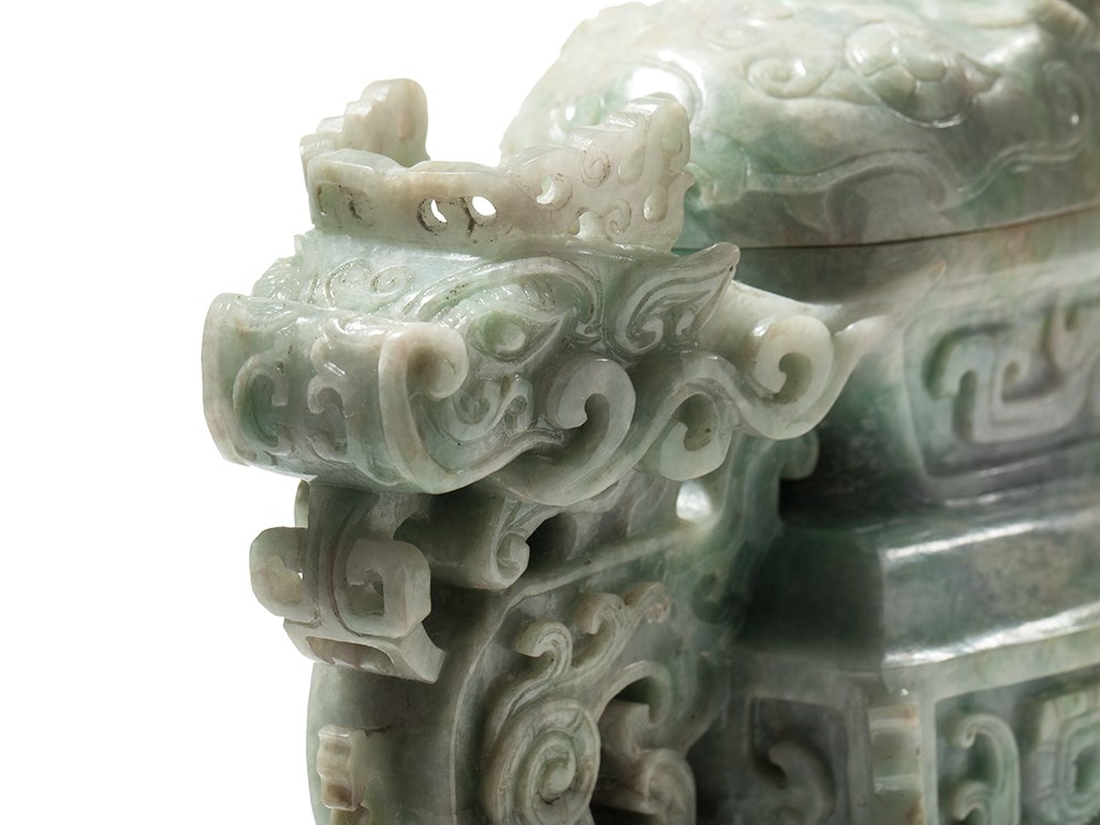 Large Jade Vessel in GUANG Form, 20th C.