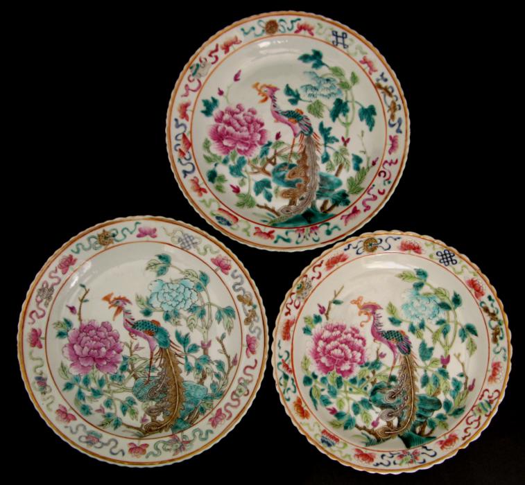 Three Straits Chinese or Nonya Dinner Plates
