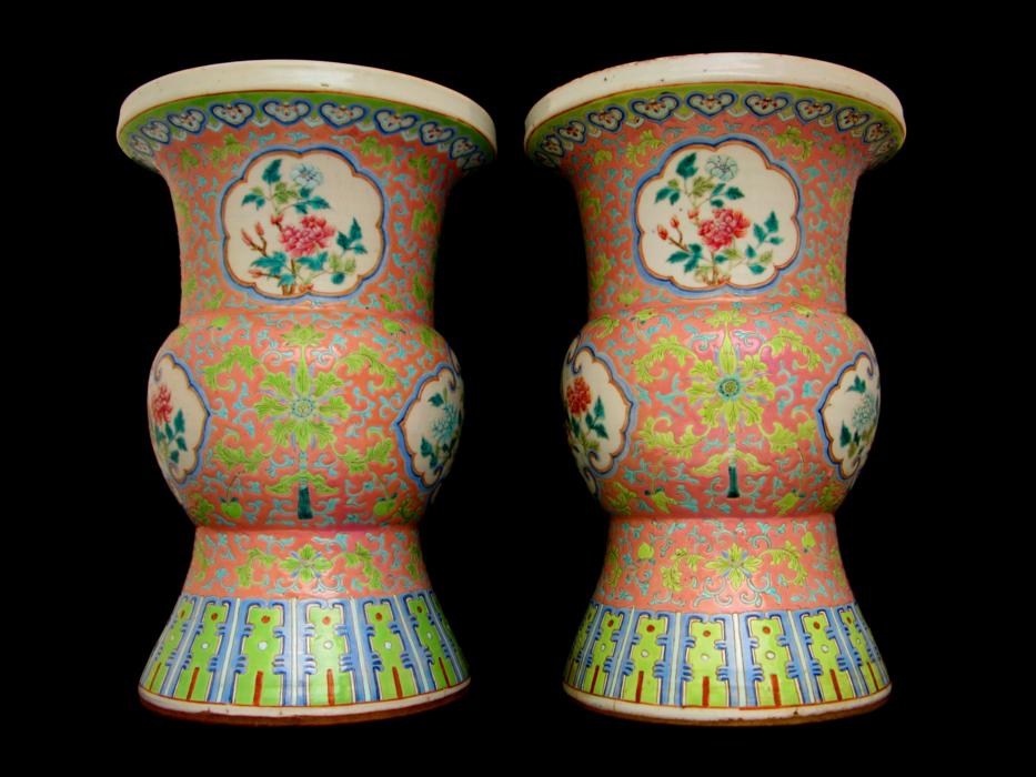 Straits Chinese or Baba-Nonya Floor Spittoons