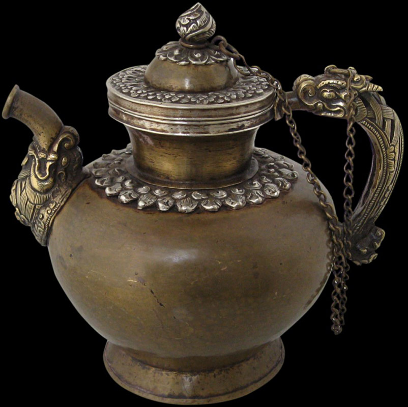 Copper, Silver & Gilt Tea Pot, Tibet, 19th century