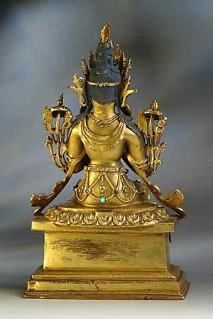 Maitreya, the Buddha of the Future, seated upon his throne in the heavens, awaiting his call to minister on earth.