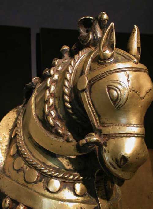Pair of bronze horses.