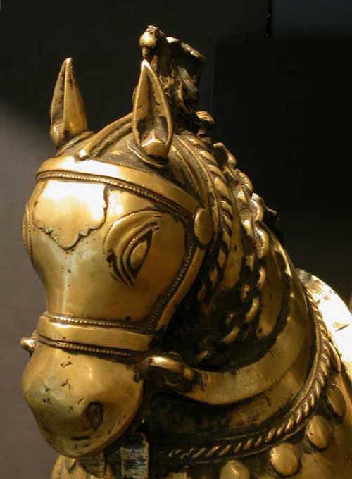 Pair of bronze horses.