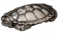 Silver turtle netsuke
