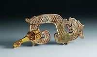 Jade dragon with gold hook