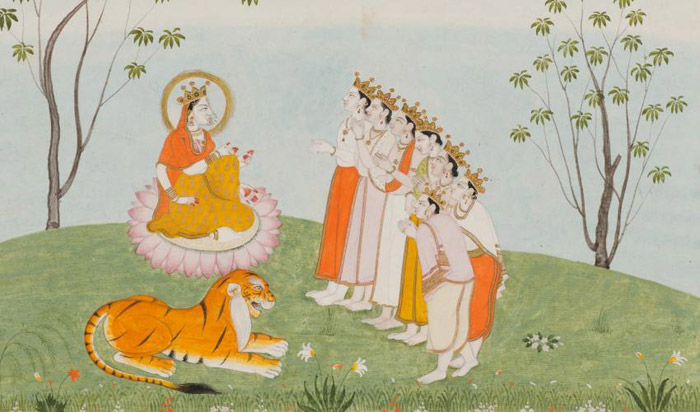 The Gods Appeal to the Great Devi for Help (detail)