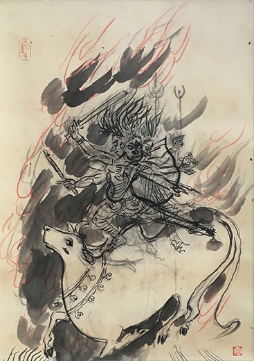 Tomita Keisen (1879-1936) 冨田溪仙. Sketch of Dai Itoku-Myoo