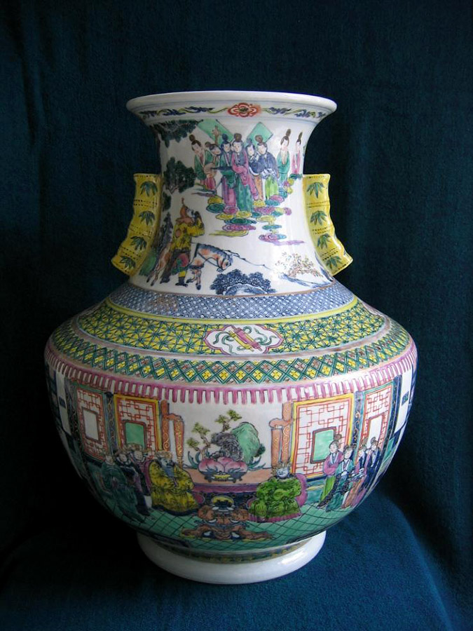 A massive famille-rose & doucai vase