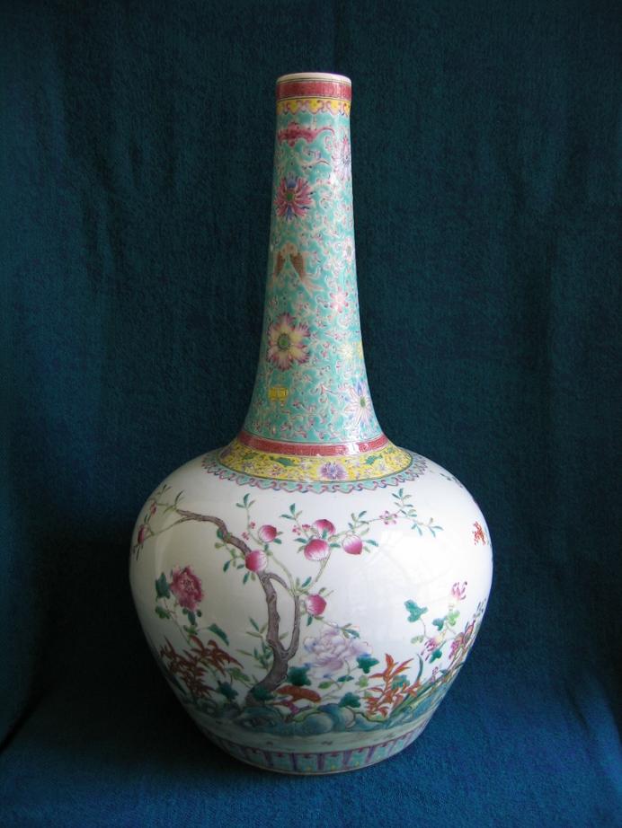 A tall famille-rose globular vase