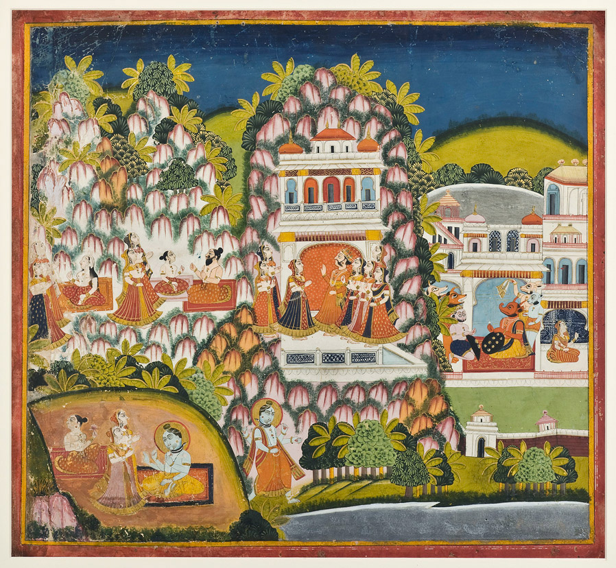 The revelation of Siva�s son Skanda to the sage Jagishavaya<br>Illustration to the Siva Rahasya