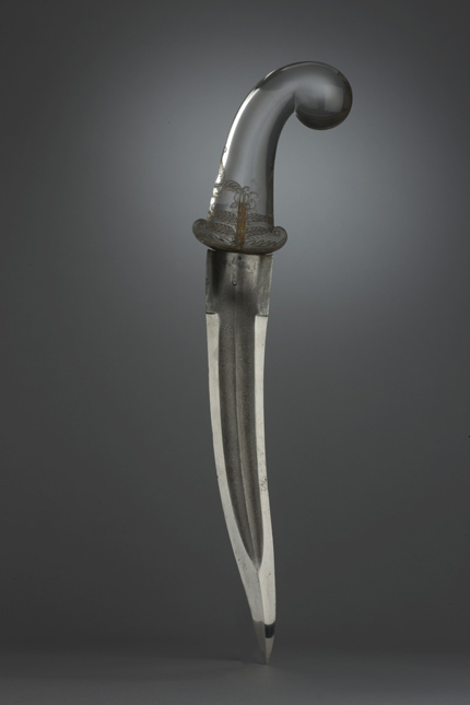 A rock crystal-hilted dagger