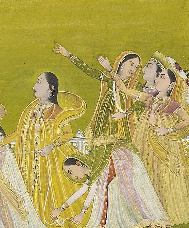Ladies on a Terrace Kite-Fighting