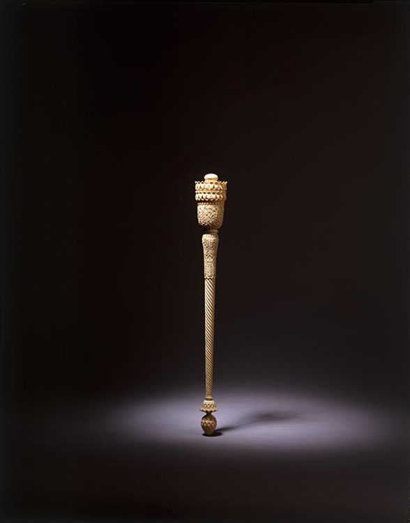 A carved ivory Fly whisk