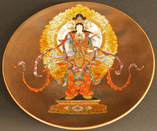 Very Rare Pair Goddess Plates by Satsuma Master Ryozan