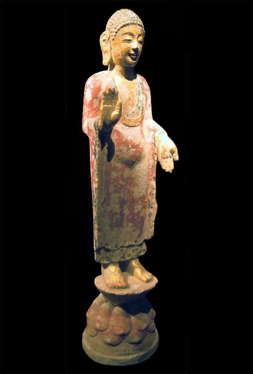 Standing Limestone Buddha