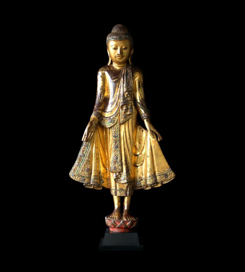 Standing figure of a 19th century Mandalay Buddha