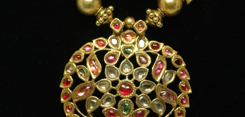 Antique multi-gemstone necklace from India.