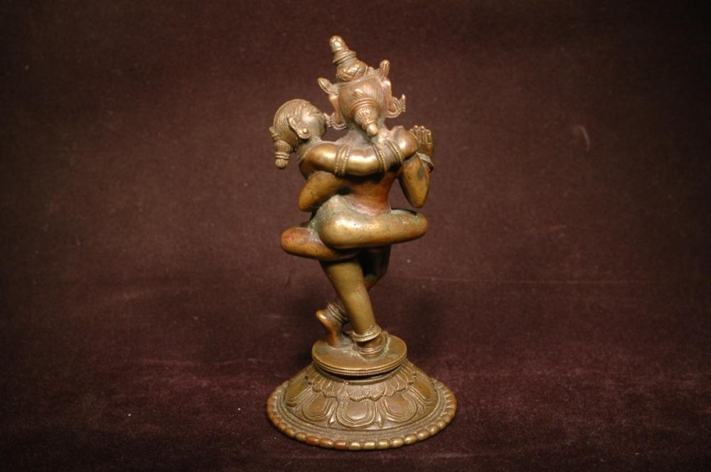 A 17th century Ganga Jumna bronze of Lord Krishna and Radha in perfect union.