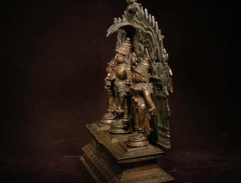 Bronze Vishnu Durbar statue from India.