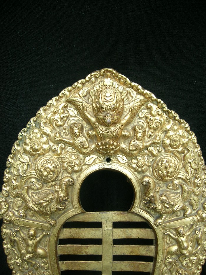 Copper gilded prabhamandala