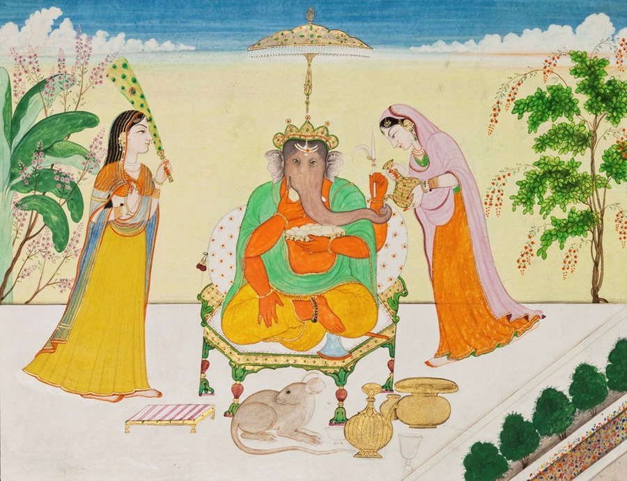 Ganesha with Sidhi and Ridhi