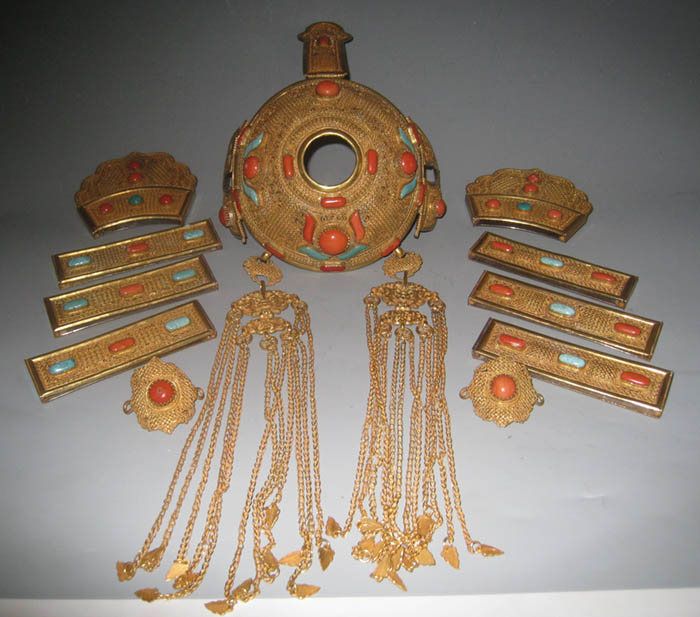 Set of Mongolian woman's ornament