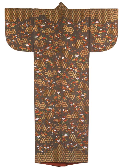 Samurai class woman's outer robe or <i>kosode</i>, <i>koshimaki</i> type