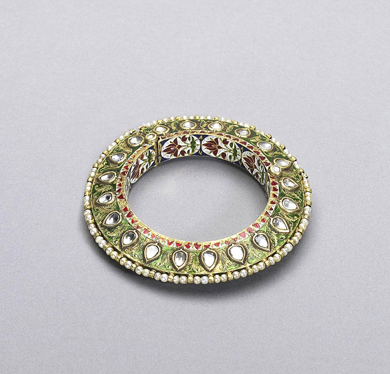 A diamond and enamel bracelet
