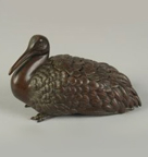 Japanese bronze egret koro and cover