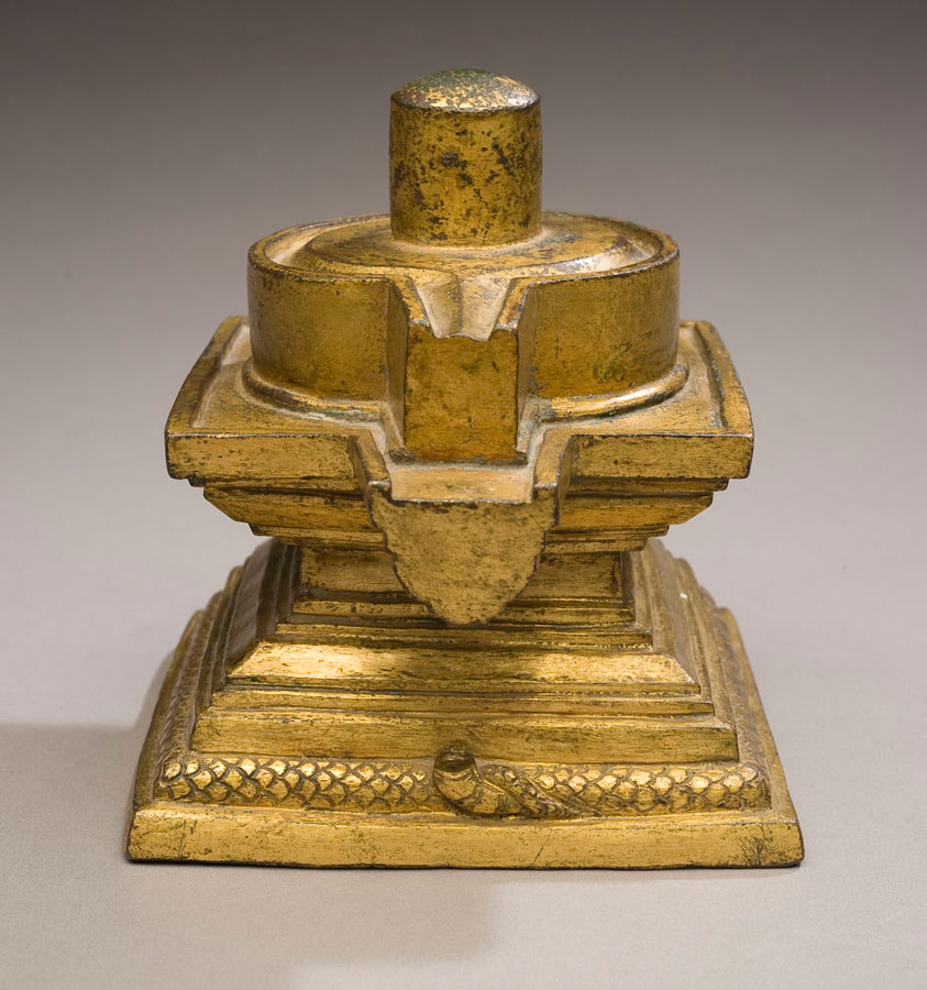 Gilded copper lingam 