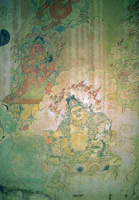 Khyentse's private chapel, painting of forms  of Jambala