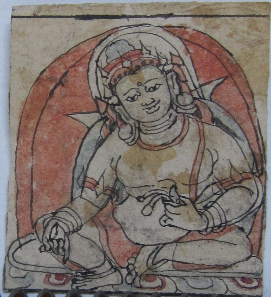 An early Tibetan consecration drawing depicting Vaishravana, god of wealth