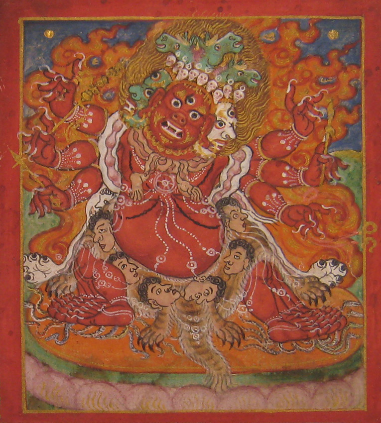 A fine Miniature Thangka depicting Heyagriva, the �Horse-necked One�