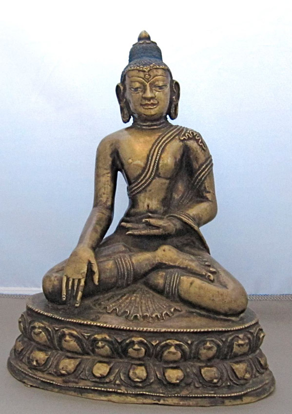 A Nongilt Bronze Image Of Buddha Sakyamuni