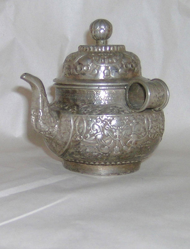 A silver ritual libation vessel