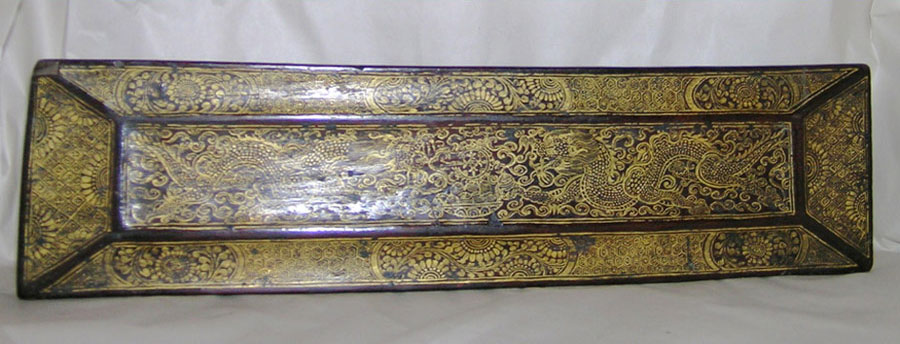 Buddhist manuscript cover of lacquered wood