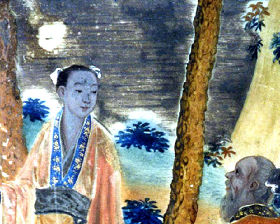 A fine reverse glass painting