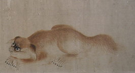 Painting of a Pekingese dog