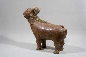 Monumental and Rare Terracotta Ram with Fine Incisions