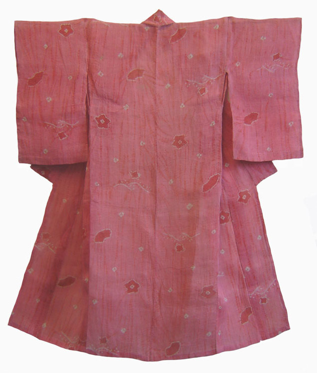 An Unlined, Shibori Kimono: Safflower Dyed Hemp